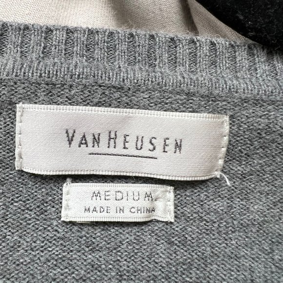 Van Heusen Argyle Button Ruffled Sweater Size Medium 100% Cotton - Picture 3 of 3